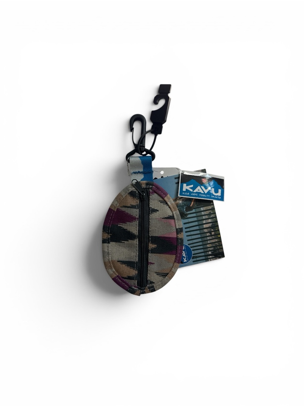 Kavu Multicolor Aztec Print Clip-On Coin Pouch
